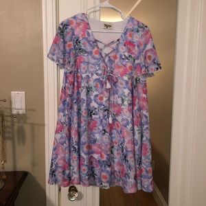 Show Me Your MuMu Lace Up Swing Dress size S